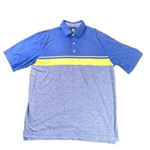 FootJoy Men's XL Golf Polo Shirt Blue Performance Tinker AFB Club Embroidered